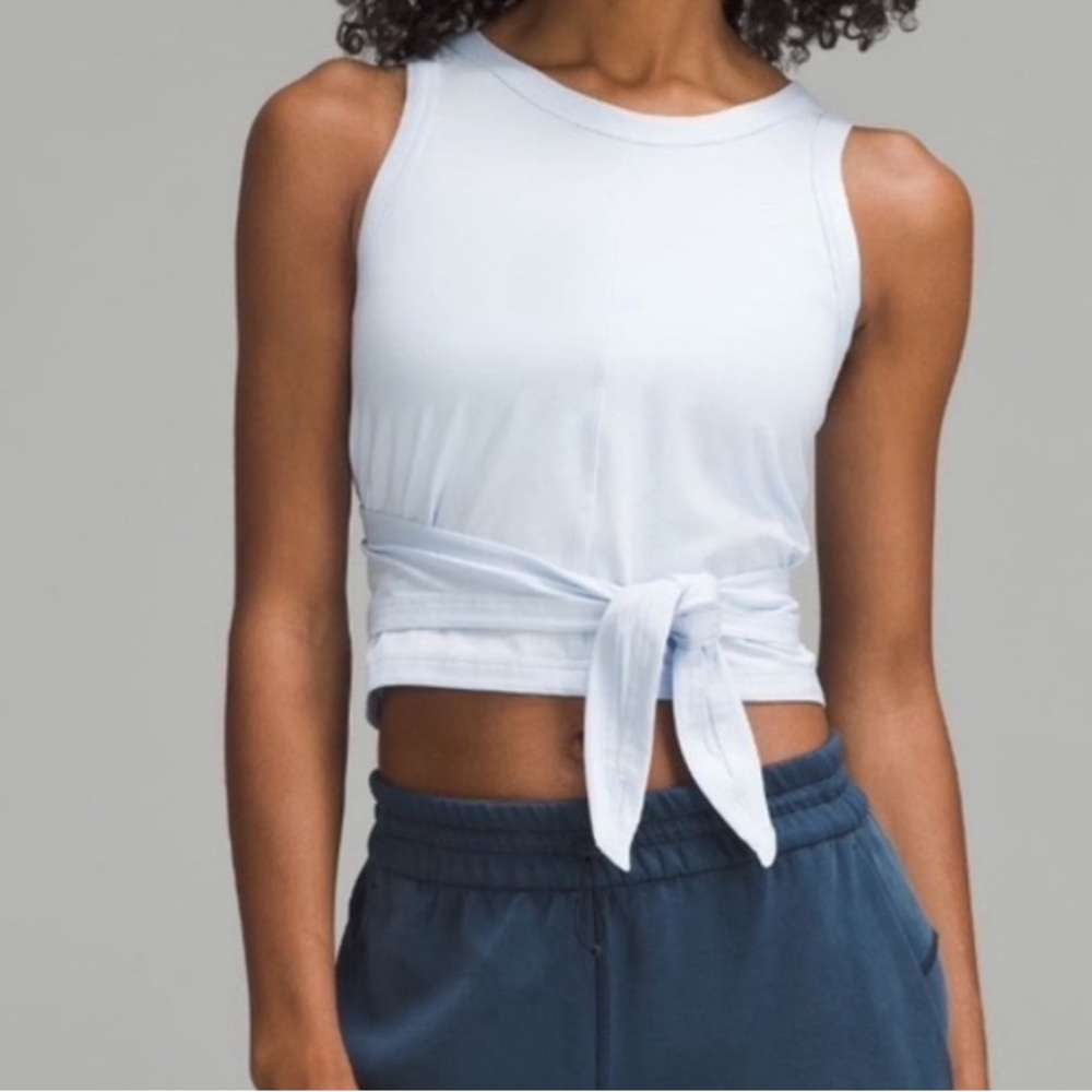 lululemon It’s a Tie Tank Sky Blue Tie-Back Crop 4